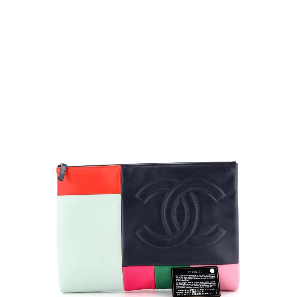 Chanel O Case Clutch Colorblock Leather #250885C14B - Picture 2 of 7